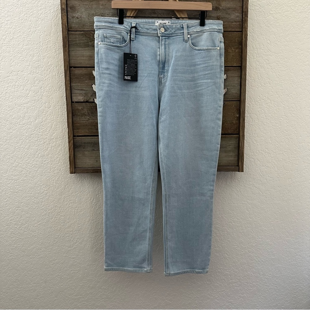 Paige Cindy Crop Light Blue High-rise Straight Jeans size 32 NWT